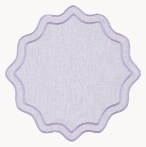 Tovaglietta rotonda con bordo ricamato Bloom