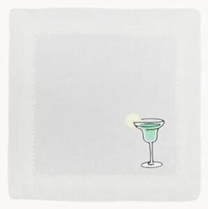 Tovagliolo da cocktail con bicchiere ricamato Margarita