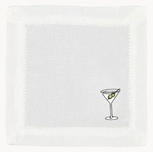 Tovagliolo da cocktail con bicchiere ricamato Martini