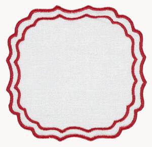 Sottobicchiere quadrato con bordo ricamato Greta