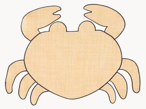 Tovaglietta americana in rafia con bordo ricamato Crab