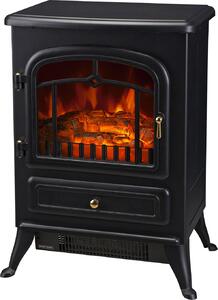 DecHome Caminetto Elettrico da Terra con Effetto Fiamma Potenza 950 Watt /1850 Watt 42x28x55 cm Nero - 8D0035