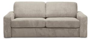 Divano marrone chiaro allungabile con rivestimento in velluto a coste 195 cm Nona – Makamii