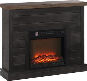 DecHome Camino Elettrico 1800W con Effetto Fiamma e Telecomando in Legno Metallo e Vetro 96.5x22x81.7 cm colore Grigio Scuro - 130CGS397