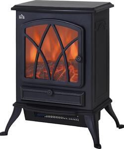 DecHome Camino Elettrico con Effetto Fiamma Stile Retr Termostato 1000-2000W e Luce Regolabile colore Nero - 51A473F