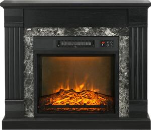 DecHome Camino Elettrico da Incasso a Terra con Timer, Fiamma e Temperatura Regolabile, 80x21.6x67.8 cm colore Nero - 860DHBK