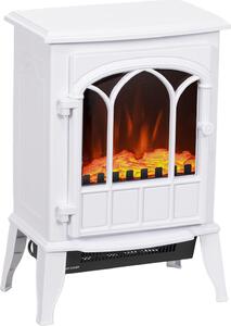DecHome Camino Elettrico da Terra Potenza 1000W / 2000W con Effetto Fiamma Regolabile 39x23x56.5 cm colore Bianco - W701WT