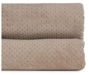Copriletto beige in velluto con rivestimento trapuntato 240x260 cm – Ixia