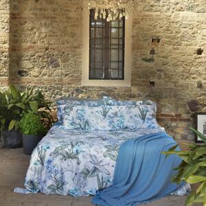 Completo Lenzuola In Raso Di Cotone Proust's Orchid Matrimoniale - 250X290 175X205 + 2 Federe 50X80 Mirabello Floreale Avio Caleffi