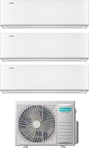 Hisense Climatizzatore Trial Split Inverter 9000+9000+9000 Btu Condizionatore con Pompa di Calore Classe A++/A++ Gas R32 Wi-Fi (Unit Interna + Uni