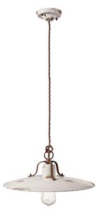 Sospensione da Interno COUNTRY RETRO IN MATERIALE CERAMICO Diametro ? 40cm 1,70 kg - Attacco Lampada E27 max 77W interno VINTAGE Bianco