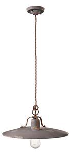 Sospensione da Interno COUNTRY RETRO IN MATERIALE CERAMICO Diametro ? 40cm 1,70 kg - Attacco Lampada E27 max 77W interno VINTAGE Tortora