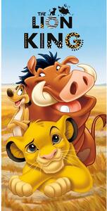 Asciugamano per bambini blu/marrone in cotone 70x140 cm Lion King – Jerry Fabrics