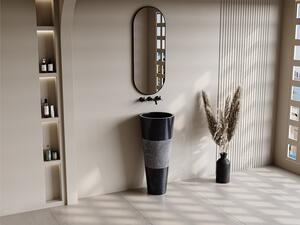 Lavabo con piedistallo in marmo Colore Nero L40 x P40 x H90 cm - PULOA