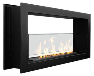 Camino a bioetanolo da incasso bifacciale biocamino 2 lati Dimensioni 90x15,2 xh 40 cm, Potenza 3 kw MONTEFALCO 90 Superficie riscaldata: fino a 30 mt2
