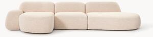 Divano angolare componibile 4 posti in bouclé con chaise longue Wolke