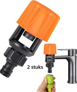 2 adattatori per rubinetti, tubi da giardino, sistemi di irrigazione, rubinetti da cucina, arancione