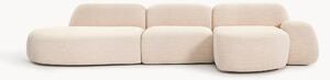 Divano angolare componibile 4 posti in bouclé con chaise longue Wolke