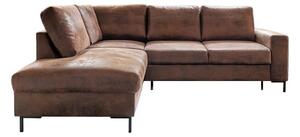 Divano letto angolare in similpelle marrone (angolo sinistro) Lofty Lilly - Miuform
