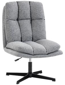 HOMCOM Poltrona Salotto Girevole Poltroncina Effetto Lino, Grigio Chiaro | Aosom Italy
