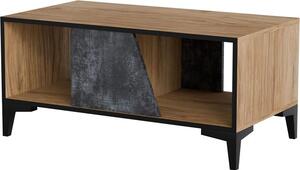 Cama Tavolino/latrina OVO 90x50xH39 rovere/calcestruzzo, Tavolino, Forma rettangolare, 4 gambe/piedi, Legno