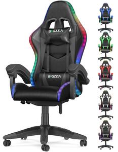 Sedia da gaming con LED - Sedia da gaming ergonomica - Sedie da gaming con illuminazione RGB - Sedia da computer regolabile in altezza - Schienale inclinabile da 90 a 155° - fino a 130