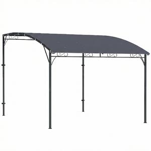 Outsunny Gazebo Pergolato da Giardino con Fori di Drenaggio 3.8x2.8m Grigio | Aosom Italy