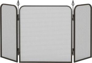 DecHome Parascintille Camino Pieghevole a 3 Pannelli in Metallo 96x1.3x56 cm colore Nero - BKJ52R