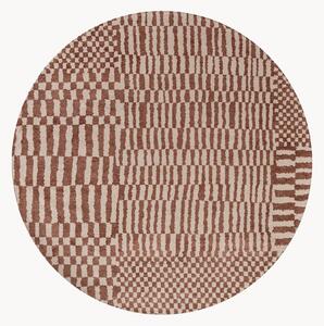 Tappeto rotondo jacquard lavabile da interno-esterno Berber