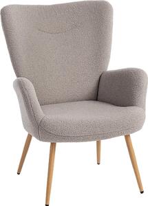 DecHome Poltrona Moderna in Tessuto effetto Teddy Dimensioni 71x74x94,5 colore Grigio