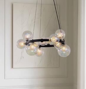 Lampada a sospensione in vetro Marvi Lucande, dimmerabile, Nero, Soggiorno / Sala da pranzo, Vetro, Moderno, Lampada a sospensione