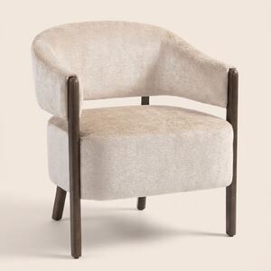 DecHome Poltrona Stile Contemporaneo in Ciniglia Dimensioni 71x63.5x78.5 cm colore Beige