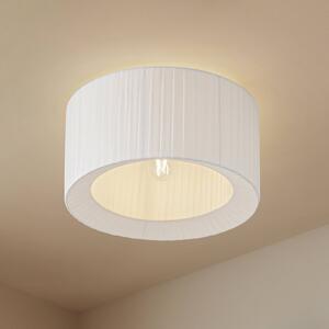 Plafoniera soffitto Virelle Lindby, dimmerabile, Bianco / Opale, Camera da letto, Tessuto / Stoffa / Seta, Plafoniera