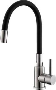 Rubinetto da cucina Alveus Flexa, beccuccio flessibile, cartuccia in Vetroceramica, nero satinato