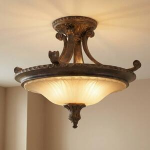 FEISS Plafoniera soffitto Stirling, dimmerabile, Bronzo / Ottone antico, Soggiorno / Sala da pranzo, Metallo, Antico, Plafoniera