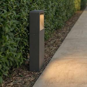 Lucande lampioncino LED Leya, 35 cm, antracite, metallo, IP54 LEYA, Nero, Alluminio, Moderno, Lampada LED da esterni