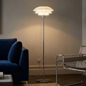 Dyberg Larsen Lampada da terra DL31, Bianco / Opale, Soggiorno / Sala da pranzo, Vetro, Scandinavo, Lampada da terra