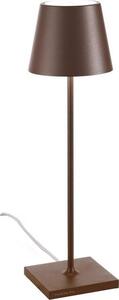 Lampada da Tavolo Poldina Corten 230V con spina LED Dimmerabile 11x38 cm - Design Moderno in Alluminio