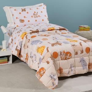 Trapunta Leggerissima In Cotone Gattini Singolo Caleffi Kids Ragazzo Naturale Caleffi