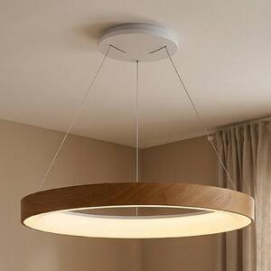 Mantra Iluminación Lampada a sospensione LED Niseko II, telecomando, Ø 50 cm color legno dimmerabile, Legno chiaro, Soggiorno / Sala da pranzo, Metallo, Moderno