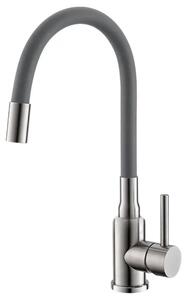 Rubinetto da cucina Alveus Flexa, beccuccio flessibile, cartuccia in Vetroceramica, grigio satinato