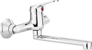 Wall-mounted washbasin mixer