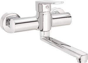 Wall-mounted washbasin mixer