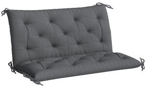 Outsunny Cuscino da Giardino in Stile Capitonné per 2 Persone con 6 Lacci, in Cotone e Poliestere, 150x98x8 cm, Grigio Scuro | Aosom Italy