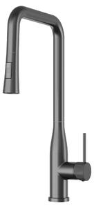 Granitan | Miscelatore da cucina - Alto - Metallo canna di fucile - Rubinetto da cucina - con 2 modalità di uscita dell'acqua - con doccetta estraibile - VECTOR