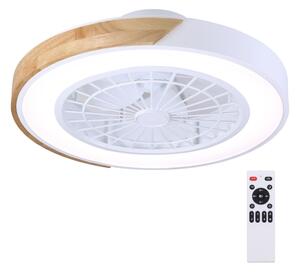 Brilagi-LED Dimmerabile lampada con ventilatore LED/30W/230V 3000-6500K bianco/rovere + telecomando