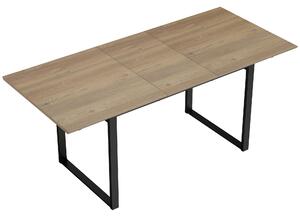 HOMCOM Tavolo da Pranzo Industriale per 6-8 Persone con Ribalta Rotonda, in Legno e Acciaio, 180x80x75 cm | Aosom Italy