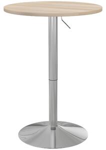 HOMCOM avolo Alto da Bar Rotondo per 2 Persone Altezza Regolabile Piano Girevole 360° 60x60x91 cm Rovere Chiaro | Aosom Italy