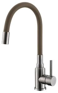 Rubinetto da cucina Alveus Flexa, beccuccio flessibile, cartuccia in Vetroceramica, Beige satinato