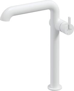 Tall washbasin mixer with rectangular spout